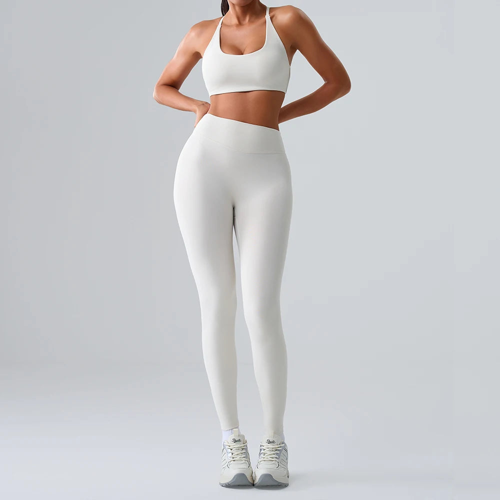 Maxy Yoga Sets 2 Pieces Women's Tracksuit Fitness Suit Sportswear Workout Set Sports Bra High Waist Leggings Gym Clothing Sports Suit