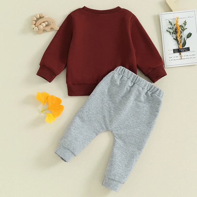 Toddler Baby Boy Outfit Long Sleeve Sweatshirts Pants Clothes Set Infant Boys Fall Winter 2PCS