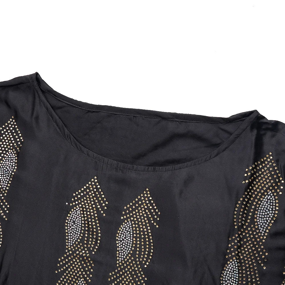 Maxy Plus Size African Dresses for Women Autumn African Half Sleeve Polyester Party Evening Long Maxy Dress Outfits Africa Clothing