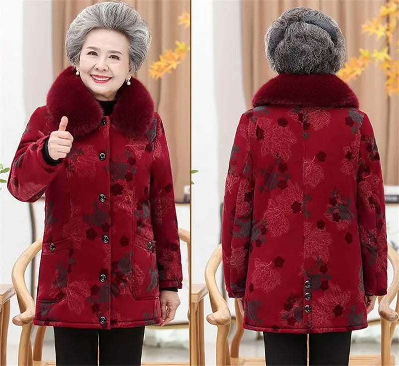 Maxy 5XL Coat Women Clothing Winter Add Velvet Warm Jacket Female Outfit Overcoat Parkas Coat Outerwear W11