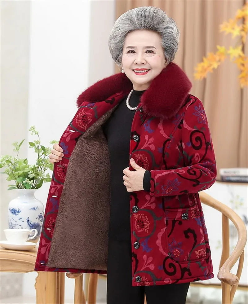 Maxy 5XL Coat Women Clothing Winter Add Velvet Warm Jacket Female Outfit Overcoat Parkas Coat Outerwear W11