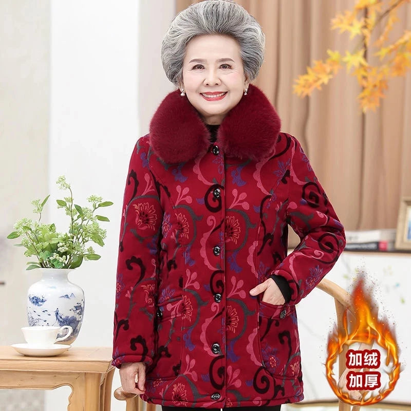 Maxy 5XL Coat Women Clothing Winter Add Velvet Warm Jacket Female Outfit Overcoat Parkas Coat Outerwear W11