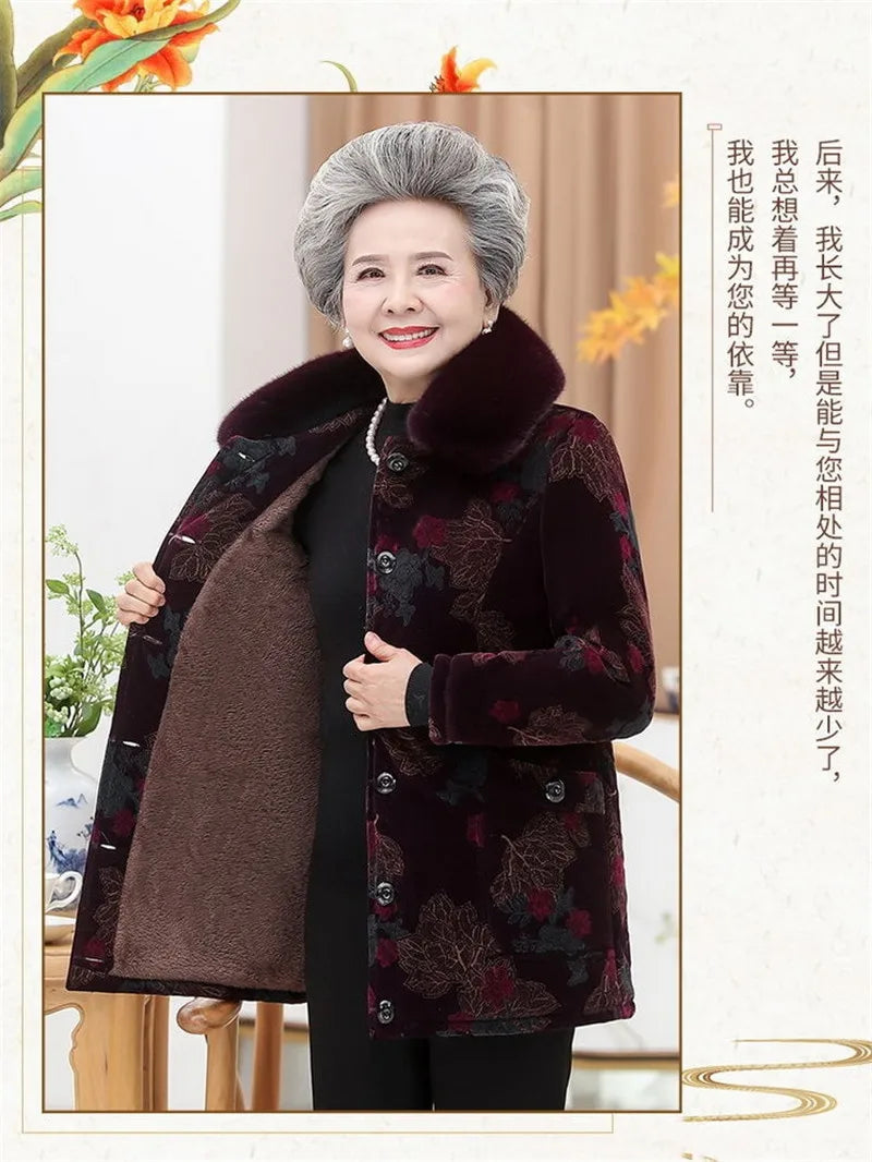 Maxy 5XL Coat Women Clothing Winter Add Velvet Warm Jacket Female Outfit Overcoat Parkas Coat Outerwear W11