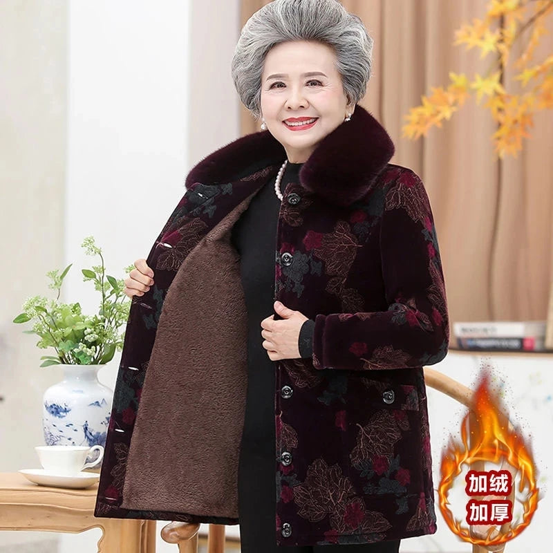 Maxy 5XL Coat Women Clothing Winter Add Velvet Warm Jacket Female Outfit Overcoat Parkas Coat Outerwear W11