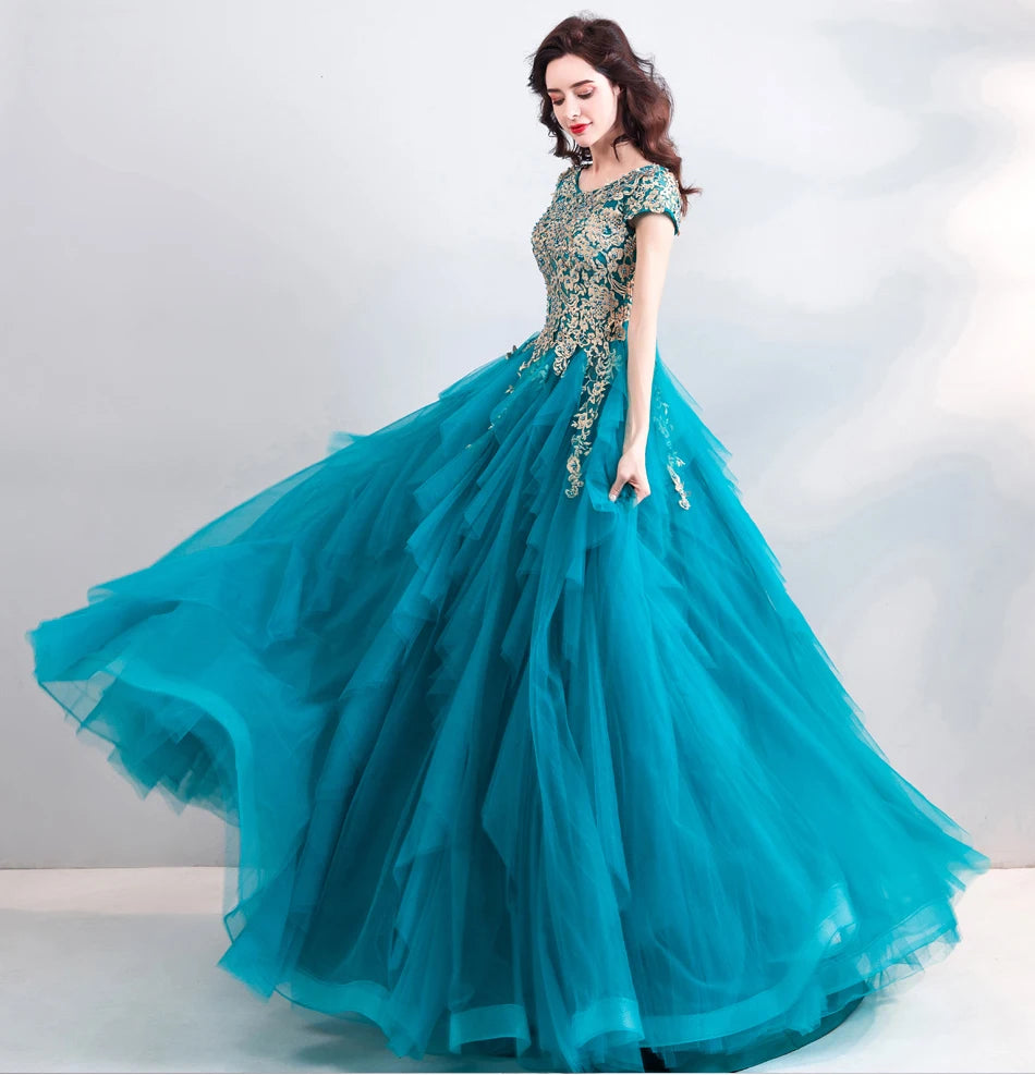 Macy Maternity Appliques Beaded Party Prom Dresses Ball Gown Long Sweetheart Evening Gowns