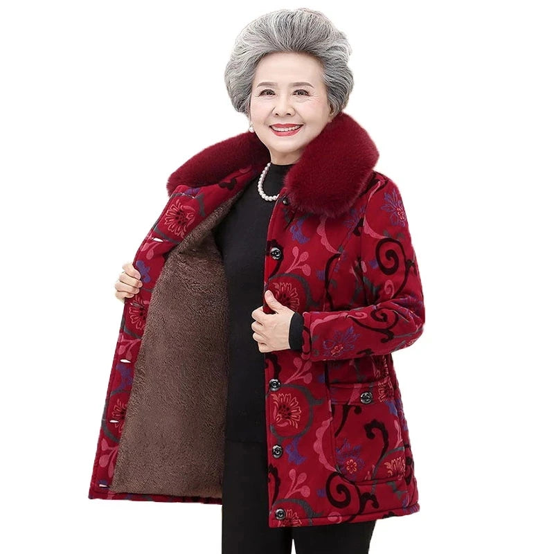 Maxy 5XL Coat Women Clothing Winter Add Velvet Warm Jacket Female Outfit Overcoat Parkas Coat Outerwear W11