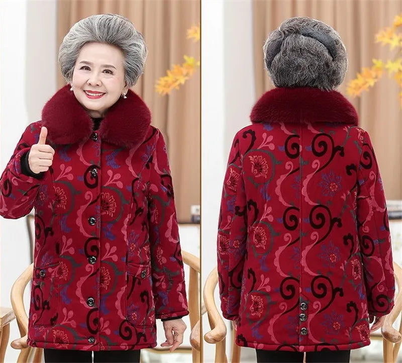 Maxy 5XL Coat Women Clothing Winter Add Velvet Warm Jacket Female Outfit Overcoat Parkas Coat Outerwear W11