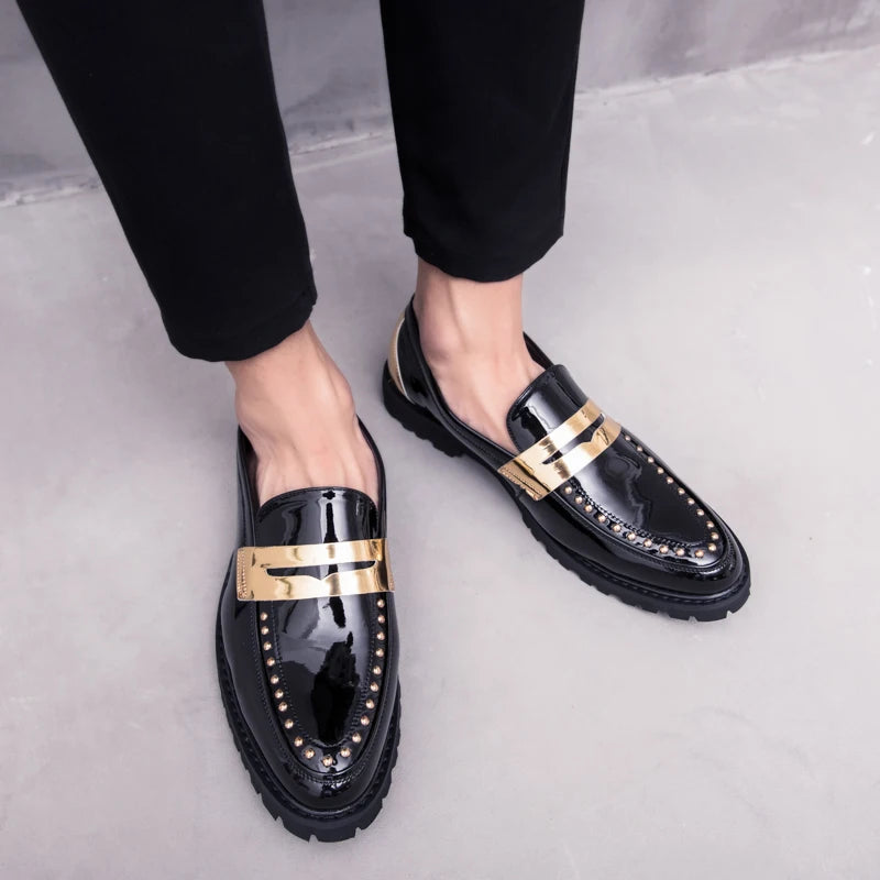 Visco Fashion outdoor Leather Casual Loafers Men Comfortable men Shoes Man Leather working Business Slip-On dressing Shoes men w5