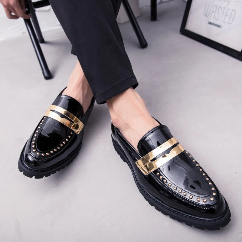 Visco Fashion outdoor Leather Casual Loafers Men Comfortable men Shoes Man Leather working Business Slip-On dressing Shoes men w5