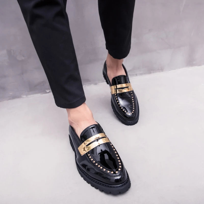 Visco Fashion outdoor Leather Casual Loafers Men Comfortable men Shoes Man Leather working Business Slip-On dressing Shoes men w5