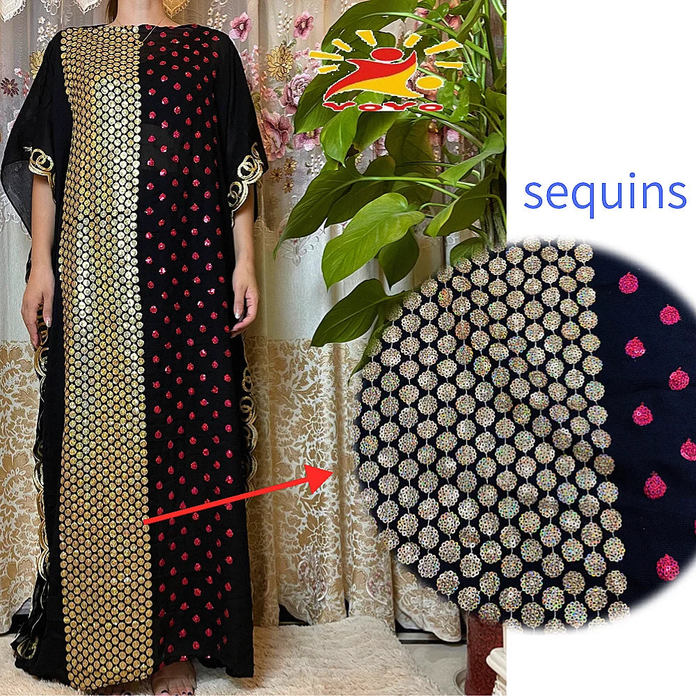 Gracy Dresses African Caftan Rose Sequins Embroidery Shinning Dubai Party Elegant Islamic Clothing