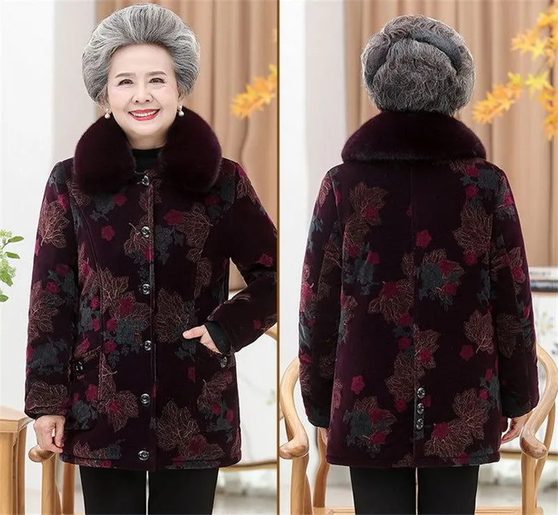 Maxy 5XL Coat Women Clothing Winter Add Velvet Warm Jacket Female Outfit Overcoat Parkas Coat Outerwear W11