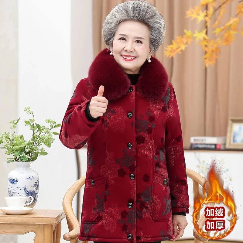 Maxy 5XL Coat Women Clothing Winter Add Velvet Warm Jacket Female Outfit Overcoat Parkas Coat Outerwear W11