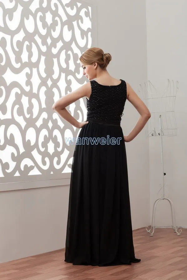 Macy 2014 hot sale new design custom color/size beading evening gown black long plus size evening dress