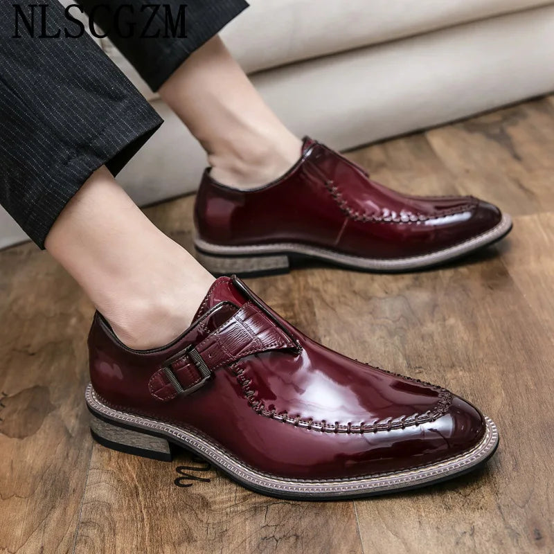 Visco Patent Leather Mens Dress Shoes Loafers Coiffeur Formal Slip on Shoes Men Office 2024 Oxford Shoes for Men