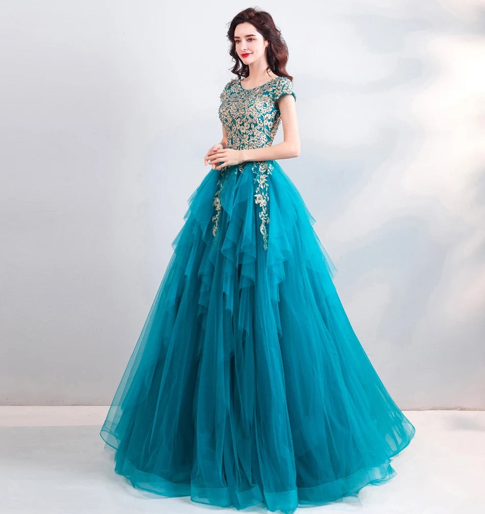 Macy Maternity Appliques Beaded Party Prom Dresses Ball Gown Long Sweetheart Evening Gowns