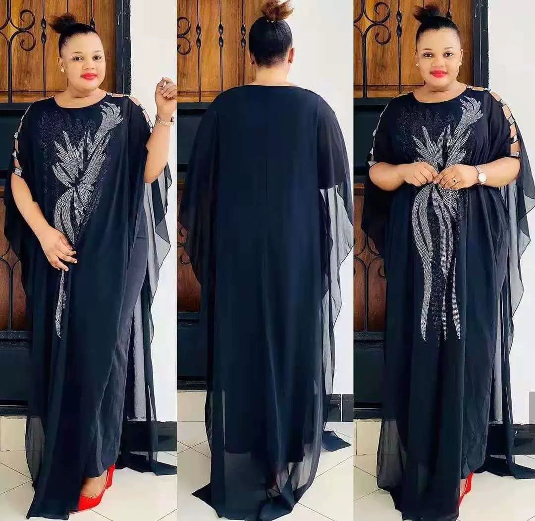 Gacy Big Size New Style African Women's Lace Loose Long Dresses.