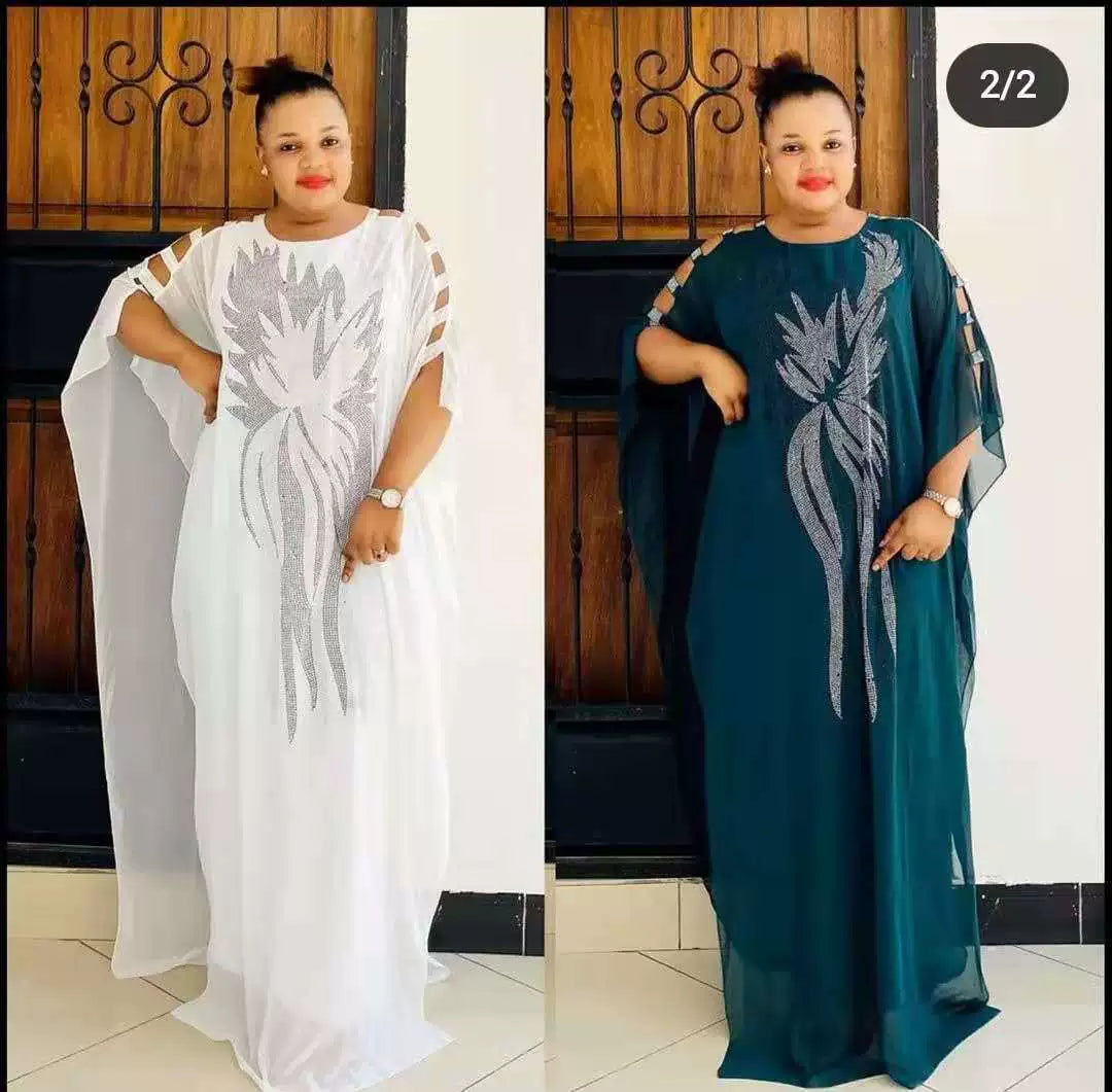 Gacy Big Size New Style African Women's Lace Loose Long Dresses.