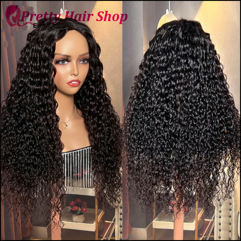 Water Wave Wear And Go Glueless Lace Wig Peruvian Human Hair