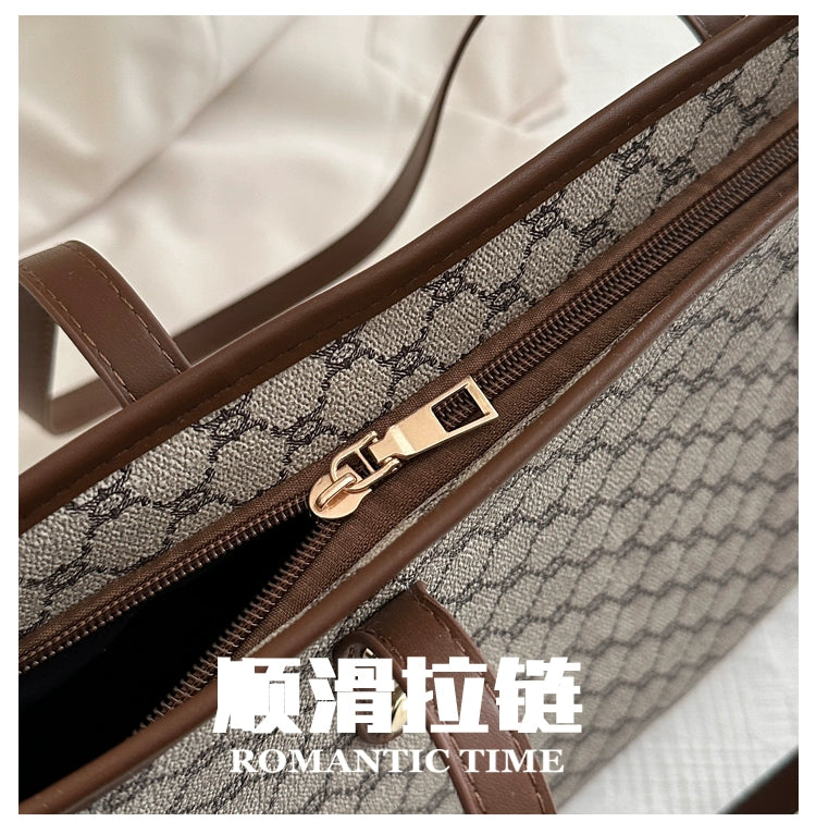 Maxy Retro Print Spring Big Bag New Trendy Beautiful Korean Style Women's Bag Shoulder Bag Commuter Large Capacity Tote Bag
