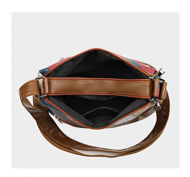Maxy Multi-Layer Large Capacity Neutral Casual Shoulder Leather Women Bag