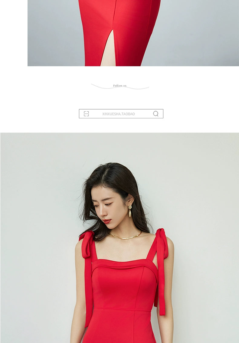 Amay Tied Slim Fit Slimming Banquet Celebrity Same Evening Dress
