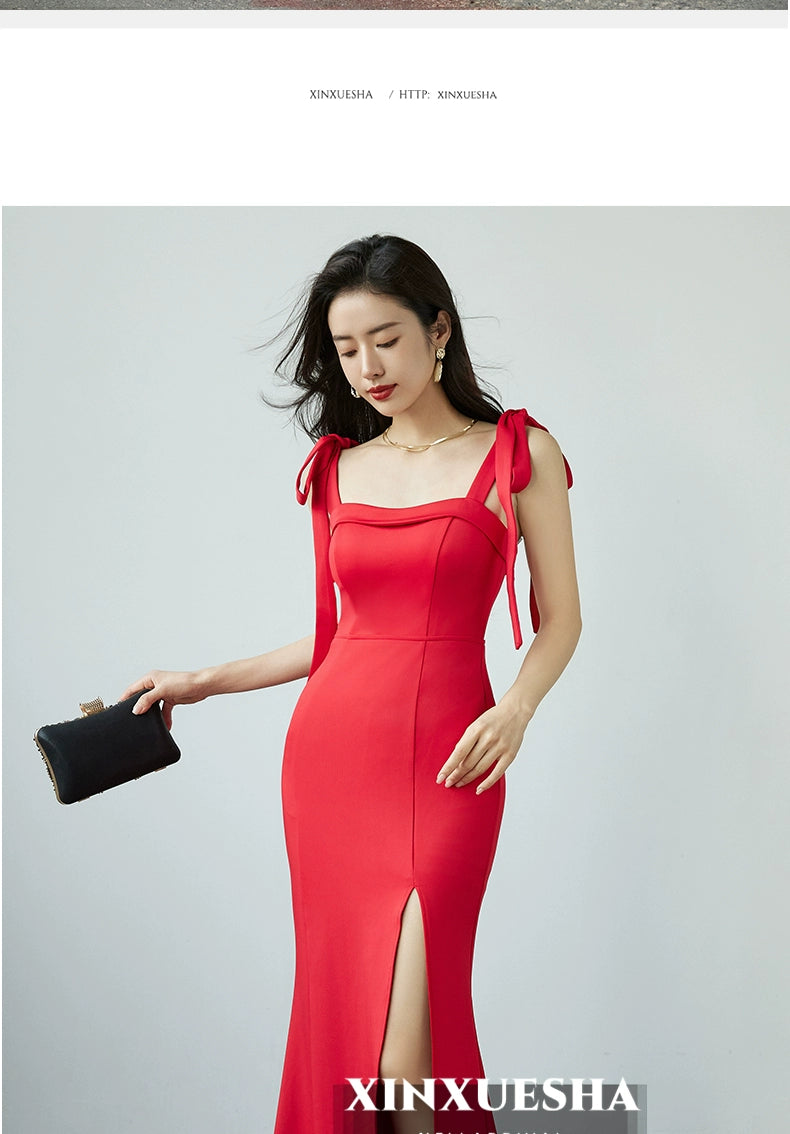 Amay Tied Slim Fit Slimming Banquet Celebrity Same Evening Dress