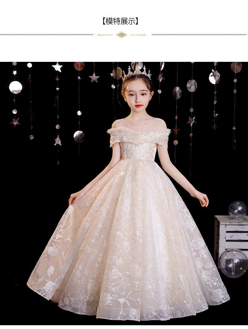 Maxy American   Girls Long Party Elegant Tulle Tutu Catwalk High-End Dress