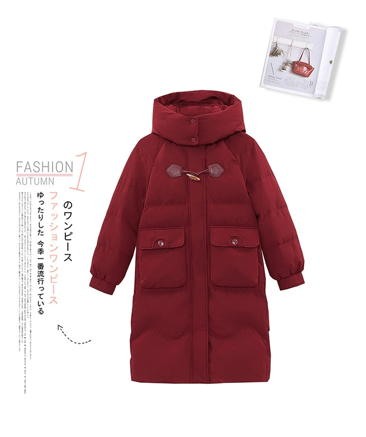Maxy Yaloo Mid Length Long Length Loose and Warm Outwear down Jacket