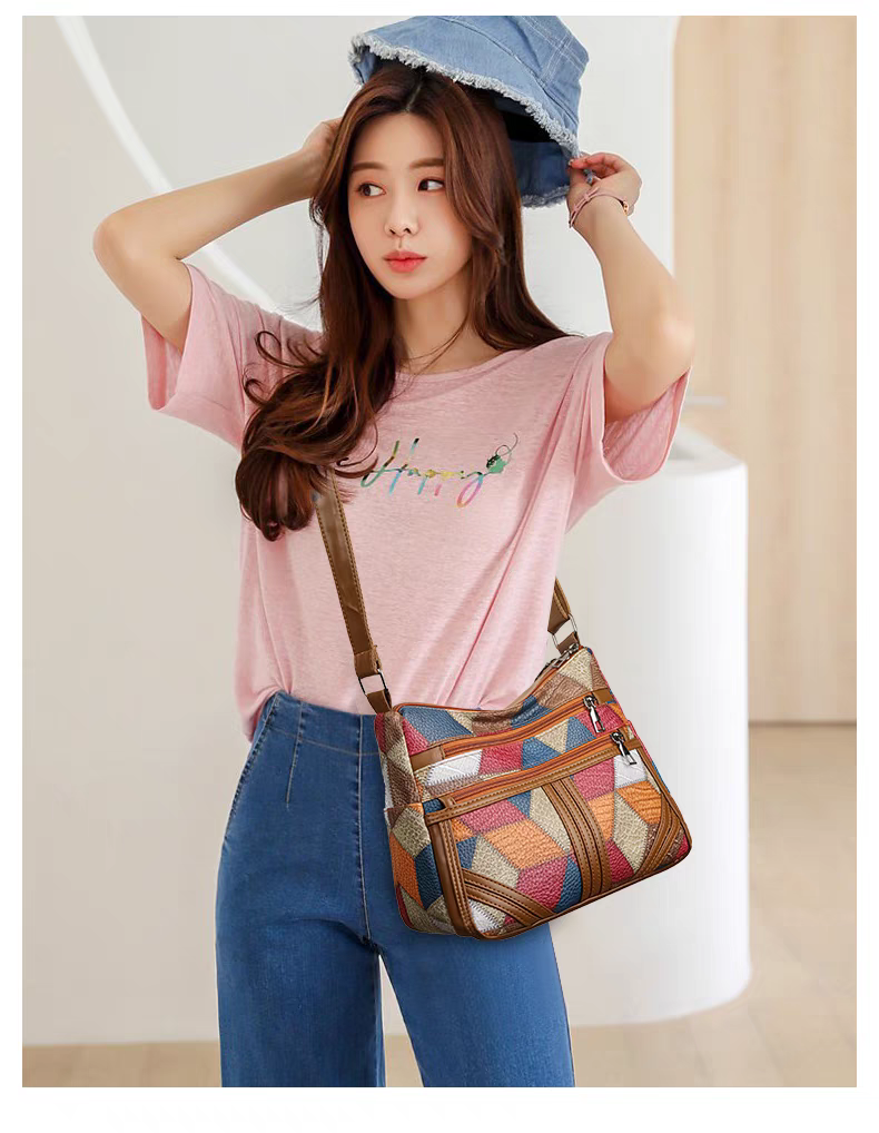 Maxy Multi-Layer Large Capacity Neutral Casual Shoulder Leather Women Bag