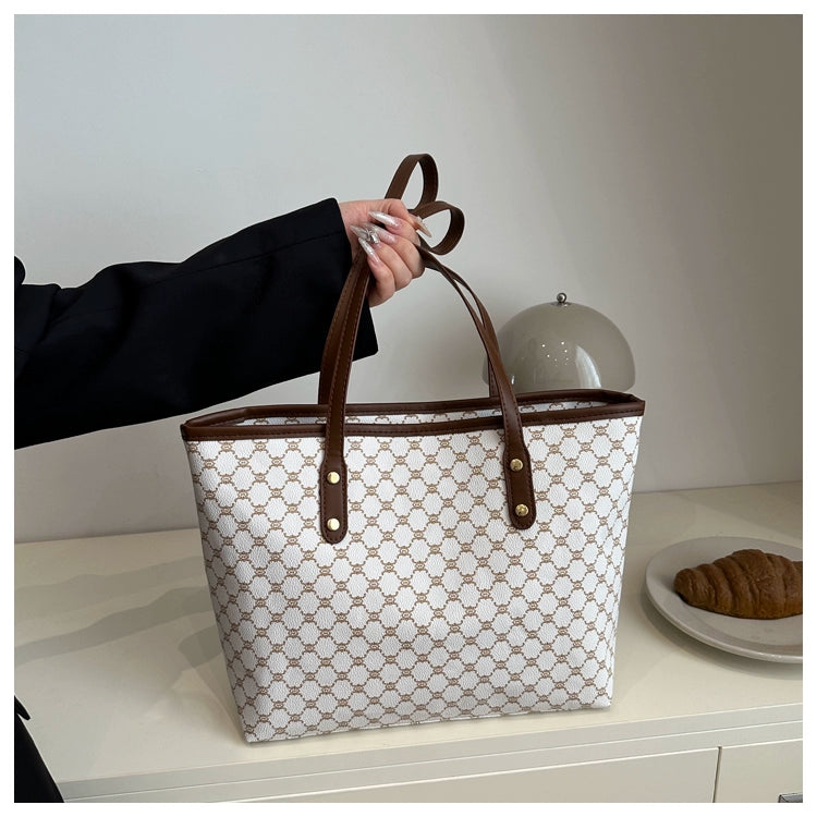 Maxy Retro Print Spring Big Bag New Trendy Beautiful Korean Style Women's Bag Shoulder Bag Commuter Large Capacity Tote Bag
