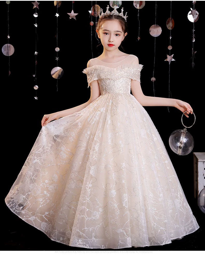 Maxy American   Girls Long Party Elegant Tulle Tutu Catwalk High-End Dress