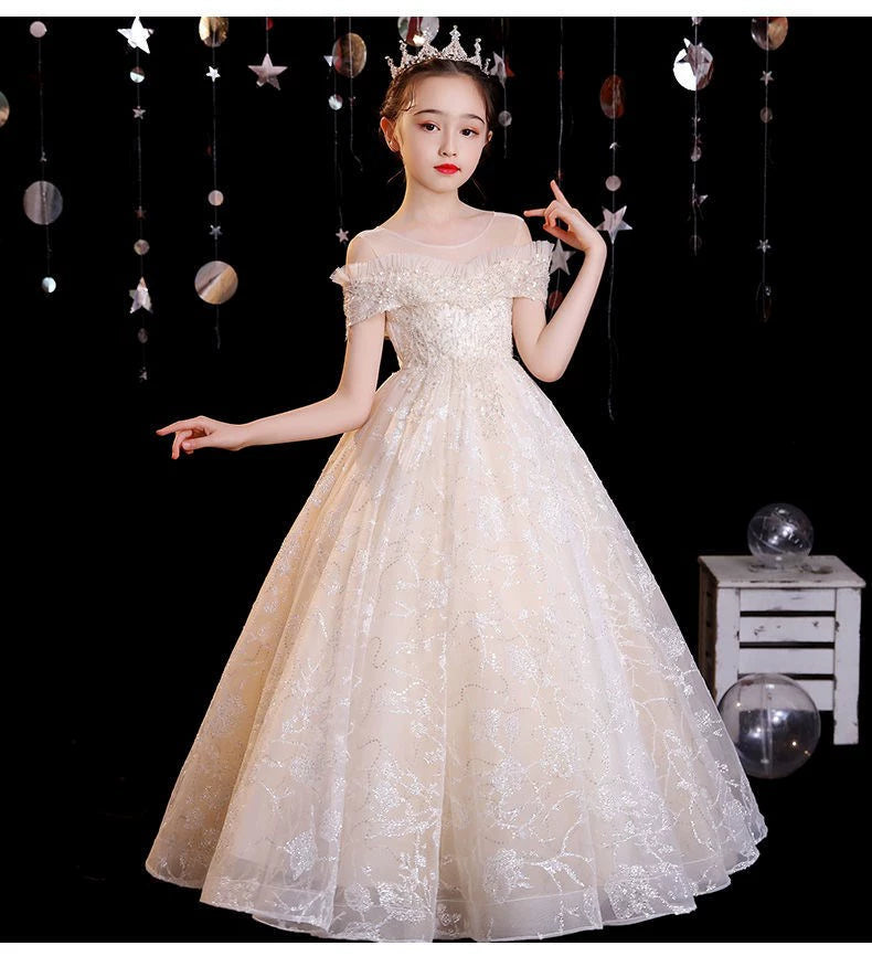 Maxy American   Girls Long Party Elegant Tulle Tutu Catwalk High-End Dress