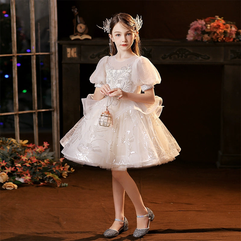 MaxybDresses of Bride Fellow Kids Women's 2024 Autumn New Classy Princess Dress Birthday Piano Catwalk Show Little Host Children's Performance