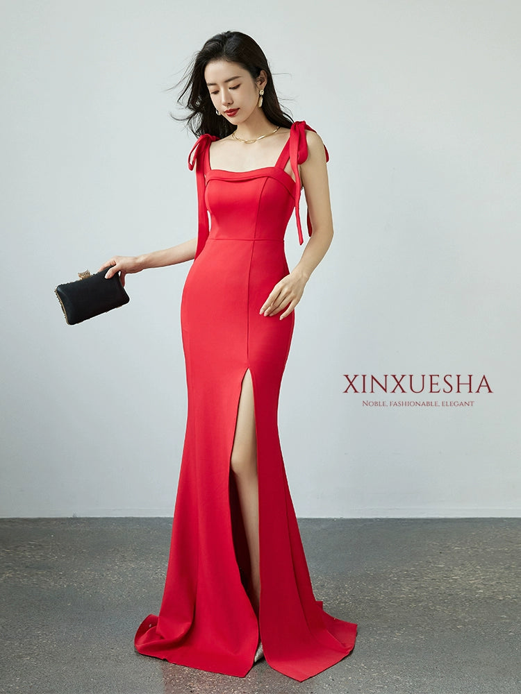 Amay Tied Slim Fit Slimming Banquet Celebrity Same Evening Dress