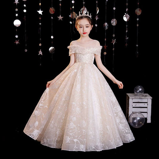 Maxy American   Girls Long Party Elegant Tulle Tutu Catwalk High-End Dress