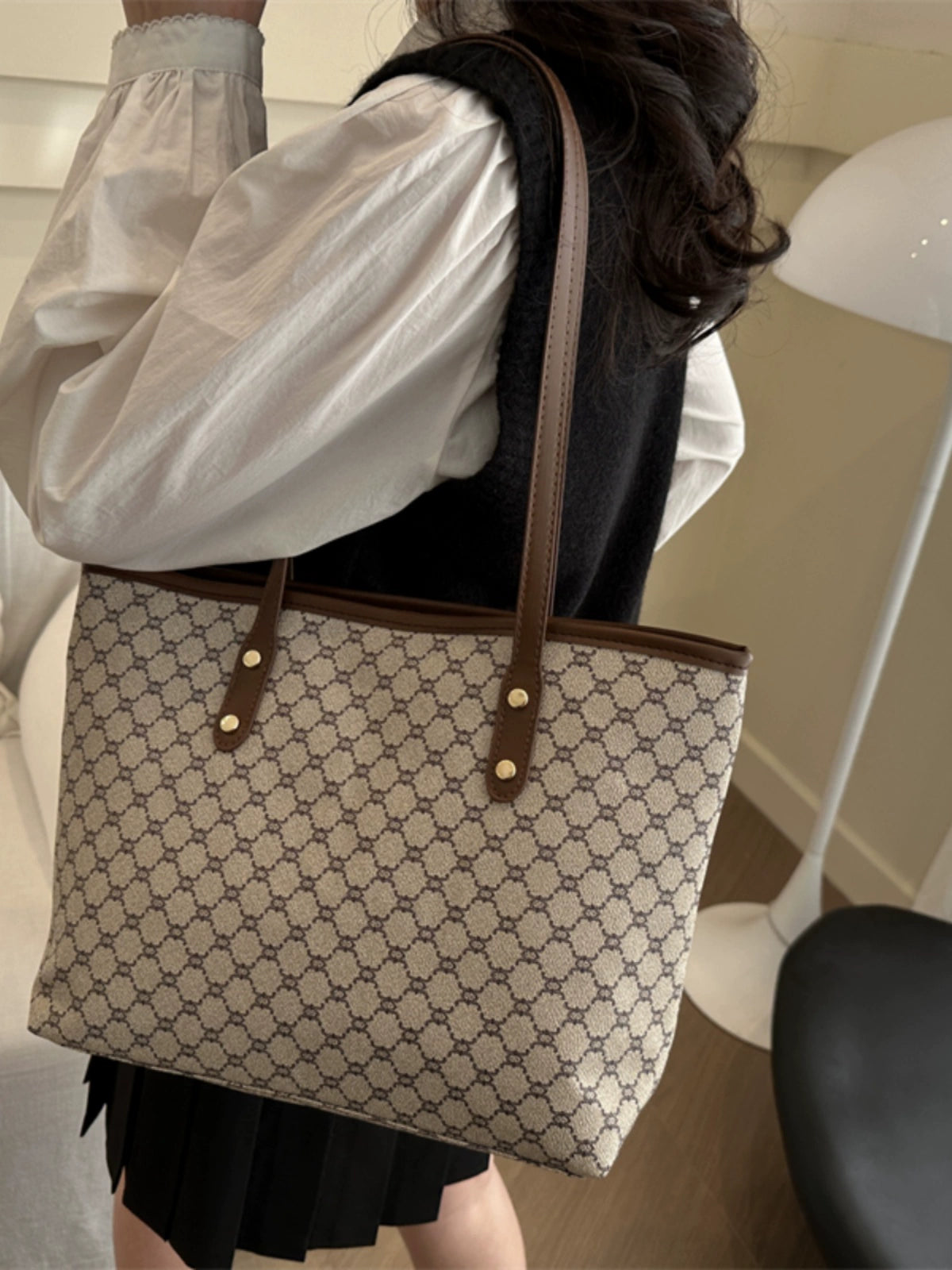 Maxy Retro Print Spring Big Bag New Trendy Beautiful Korean Style Women's Bag Shoulder Bag Commuter Large Capacity Tote Bag