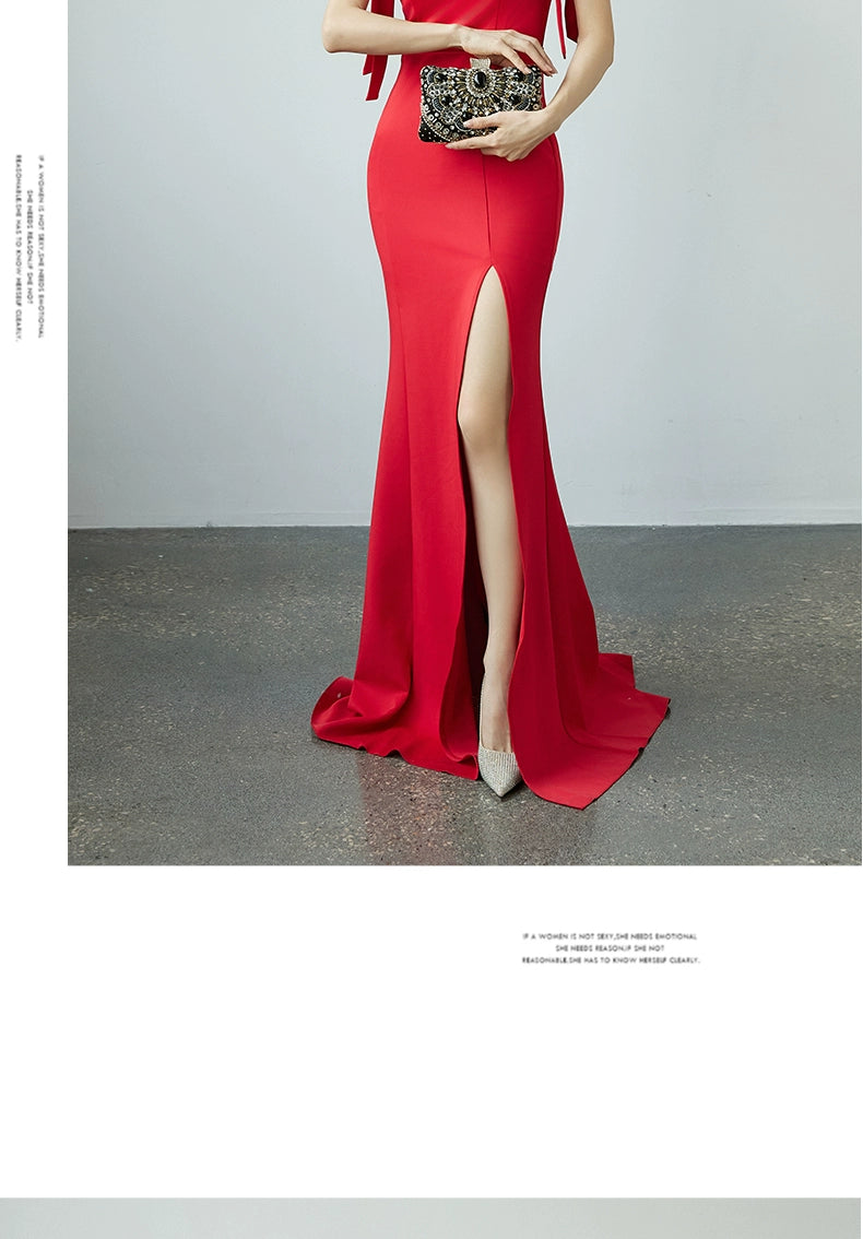 Amay Tied Slim Fit Slimming Banquet Celebrity Same Evening Dress