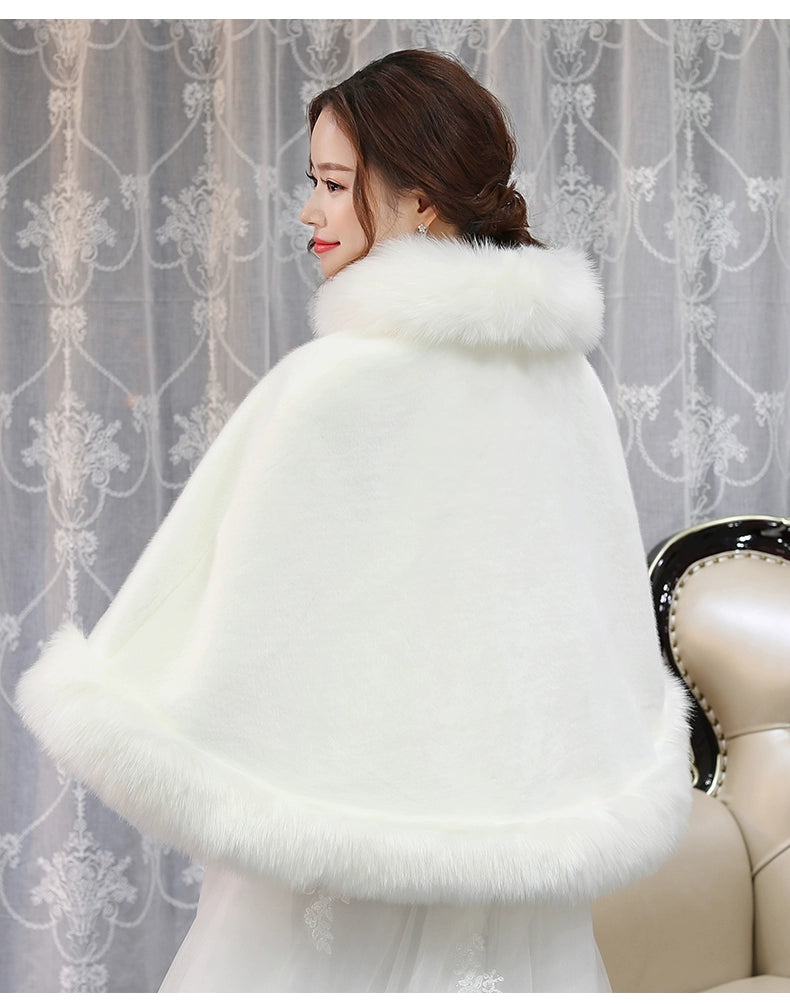 Wedding Shawl Winter Wedding Dress Big Cape Coat Winter 2024 New Wedding Wool Outer Wear Female Fall and Winter Bride