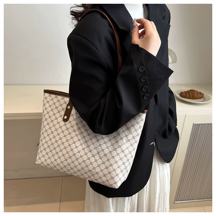 Maxy Retro Print Spring Big Bag New Trendy Beautiful Korean Style Women's Bag Shoulder Bag Commuter Large Capacity Tote Bag
