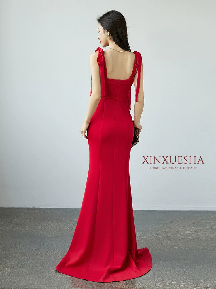 Amay Tied Slim Fit Slimming Banquet Celebrity Same Evening Dress