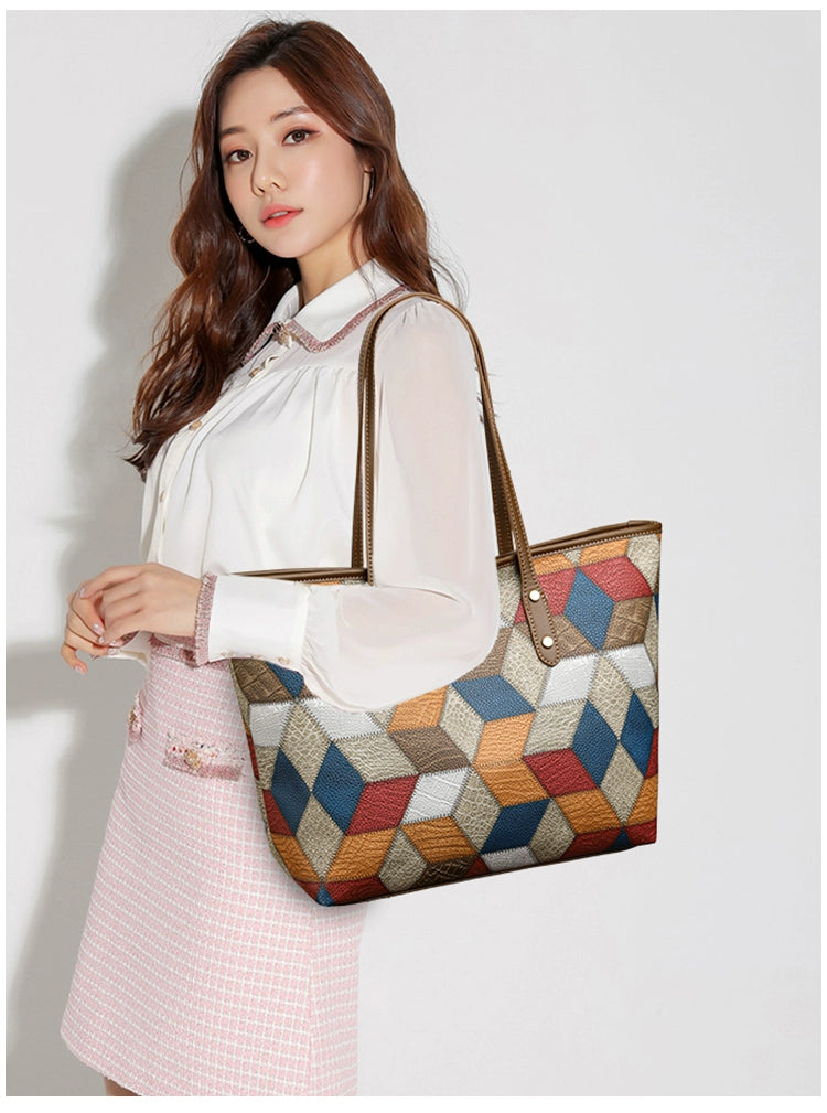 Maxy Texture Soft Leather Big Bag Female Spring/Summer New Arrival Large Capacity Shoulder Bag Fancy Tote Versatile Handbag
