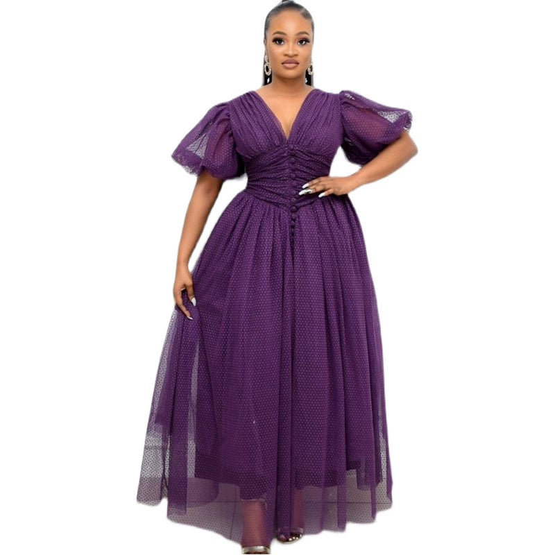 Gracy Dress Purple Plus-size Women's Dresses Long 5xl