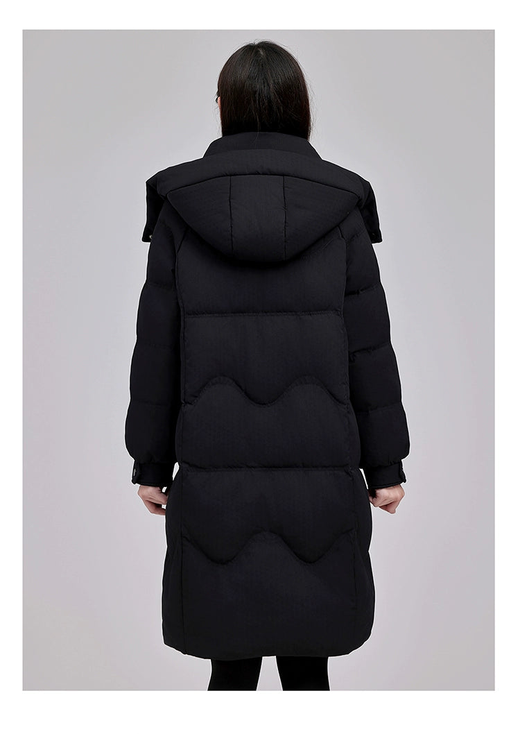 Maxy Yaloo Mid Length Long Length Loose and Warm Outwear down Jacket