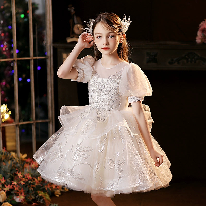 MaxybDresses of Bride Fellow Kids Women's 2024 Autumn New Classy Princess Dress Birthday Piano Catwalk Show Little Host Children's Performance