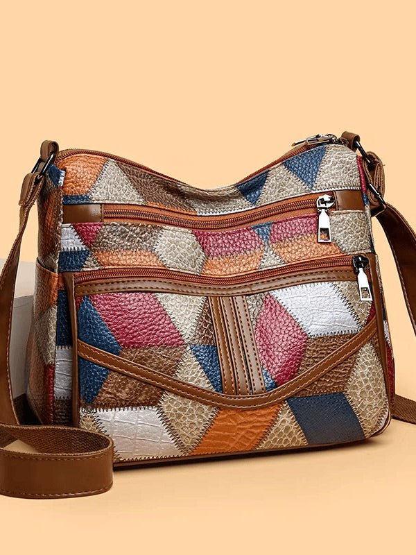 Maxy Multi-Layer Large Capacity Neutral Casual Shoulder Leather Women Bag