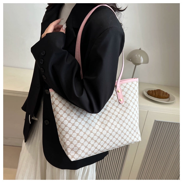 Maxy Retro Print Spring Big Bag New Trendy Beautiful Korean Style Women's Bag Shoulder Bag Commuter Large Capacity Tote Bag