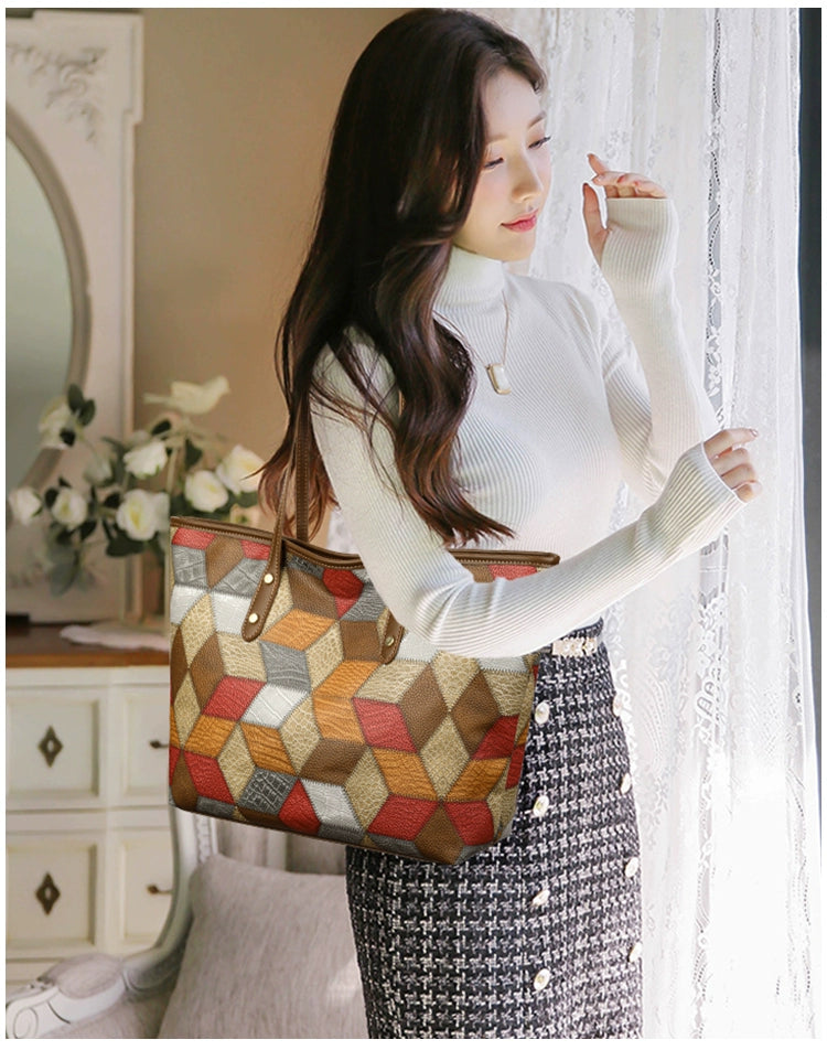 Maxy Texture Soft Leather Big Bag Female Spring/Summer New Arrival Large Capacity Shoulder Bag Fancy Tote Versatile Handbag