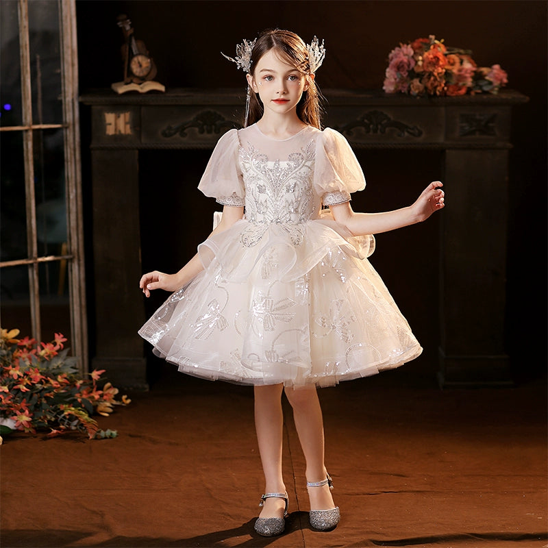 MaxybDresses of Bride Fellow Kids Women's 2024 Autumn New Classy Princess Dress Birthday Piano Catwalk Show Little Host Children's Performance