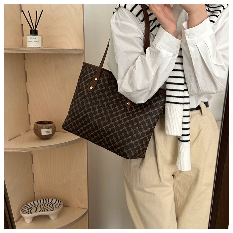 Maxy Retro Print Spring Big Bag New Trendy Beautiful Korean Style Women's Bag Shoulder Bag Commuter Large Capacity Tote Bag
